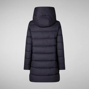 CAPPOTTO CON CAPPUCCIO TATIANA BLU NERO