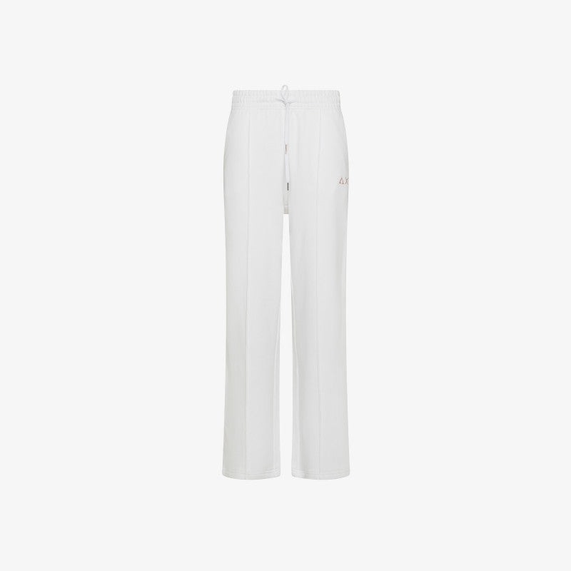 WIDE LONG PANTALONE COTONE BIANCO