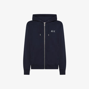 Felpa in cotone con zip e cappuccio F45102
