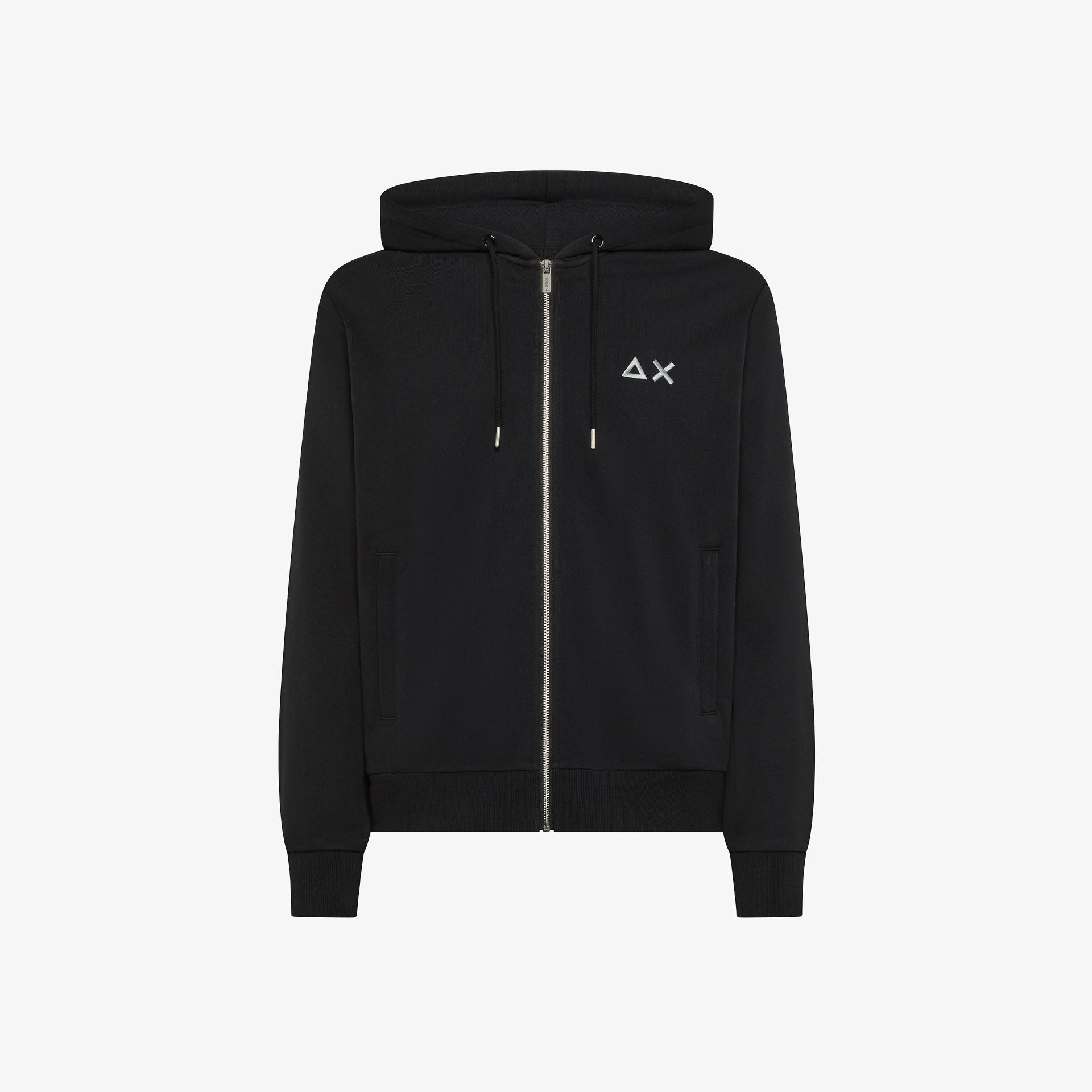 Felpa in cotone con zip e cappuccio F45102