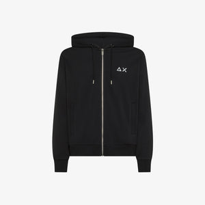 Felpa in cotone con zip e cappuccio F45102