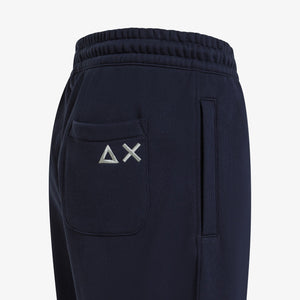 Pantaloni in felpa di misto cotone navy blue F45140