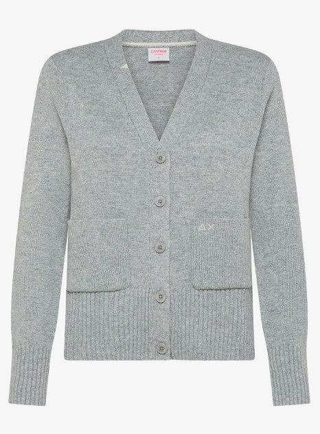 CARDIGAN SOLID L/S GRIGIO