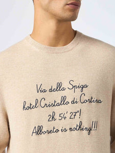 Maglione girocollo elasticizzato da uomo beige Heron Light