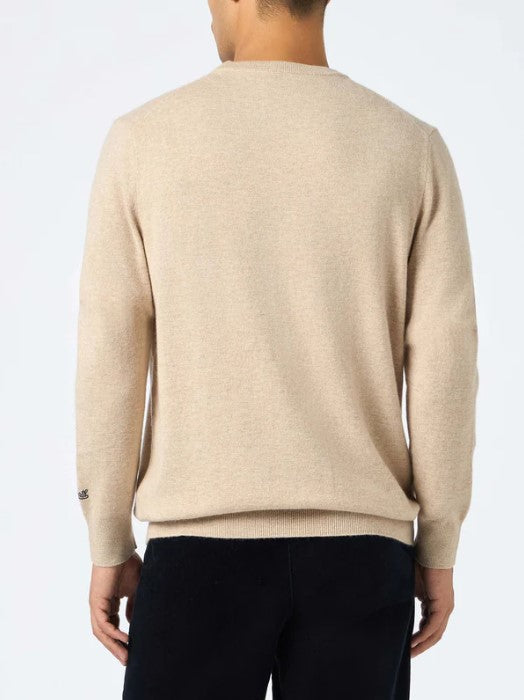 Maglione girocollo elasticizzato da uomo beige Heron Light