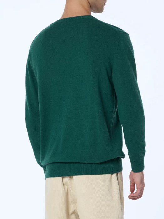 Maglione girocollo elasticizzato da uomo verde Heron Light