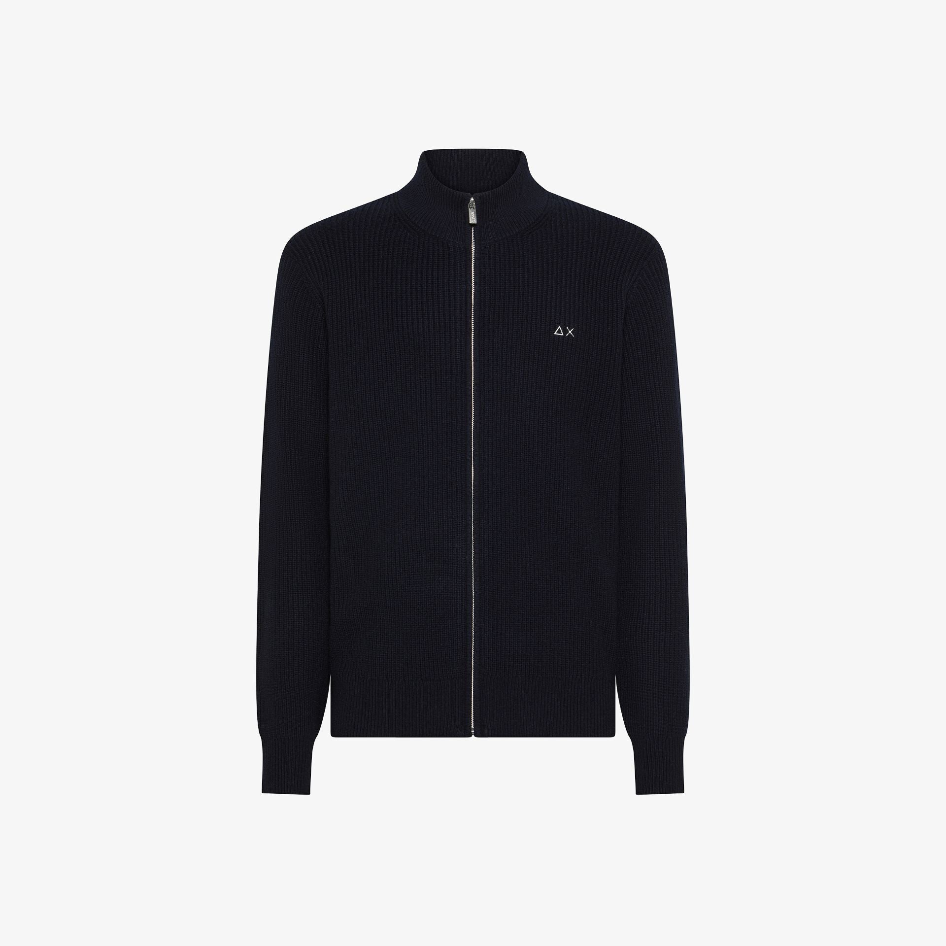 Maglia in lana e cashmere a coste con zip K45135