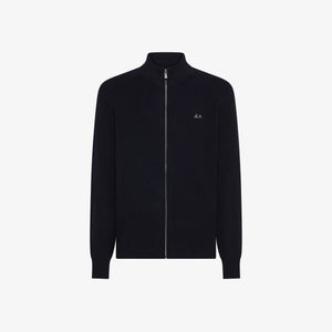 Maglia in lana e cashmere a coste con zip K45135