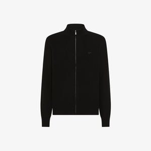 Maglia in lana e cashmere a coste con zip K45135
