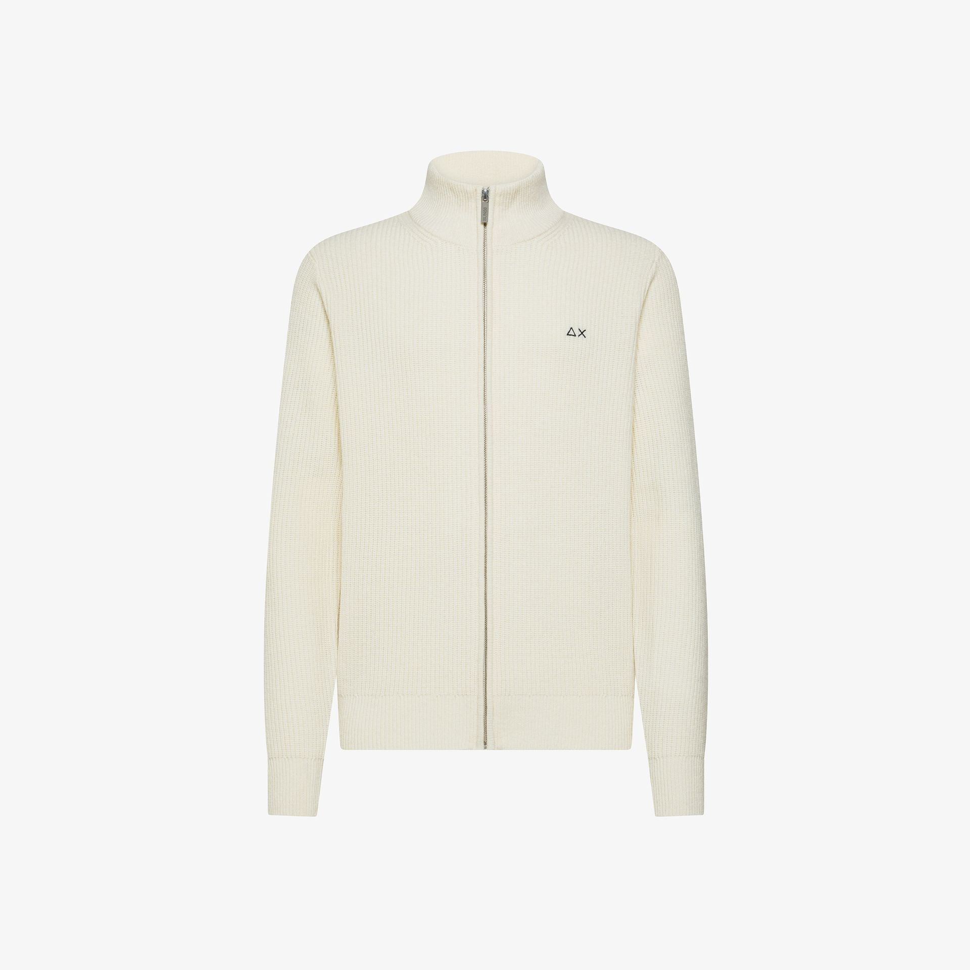 Maglia in lana e cashmere a coste con zip K45135