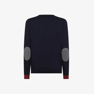 Maglia in lana e cotone con patch  K45143
