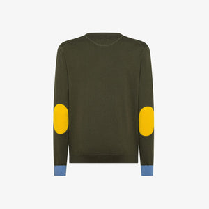 Maglia in lana e cotone con patch  K45143