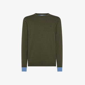Maglia in lana e cotone con patch  K45143