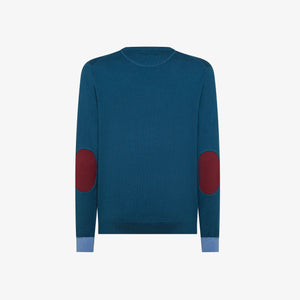 Maglia in lana e cotone con patch  K45143