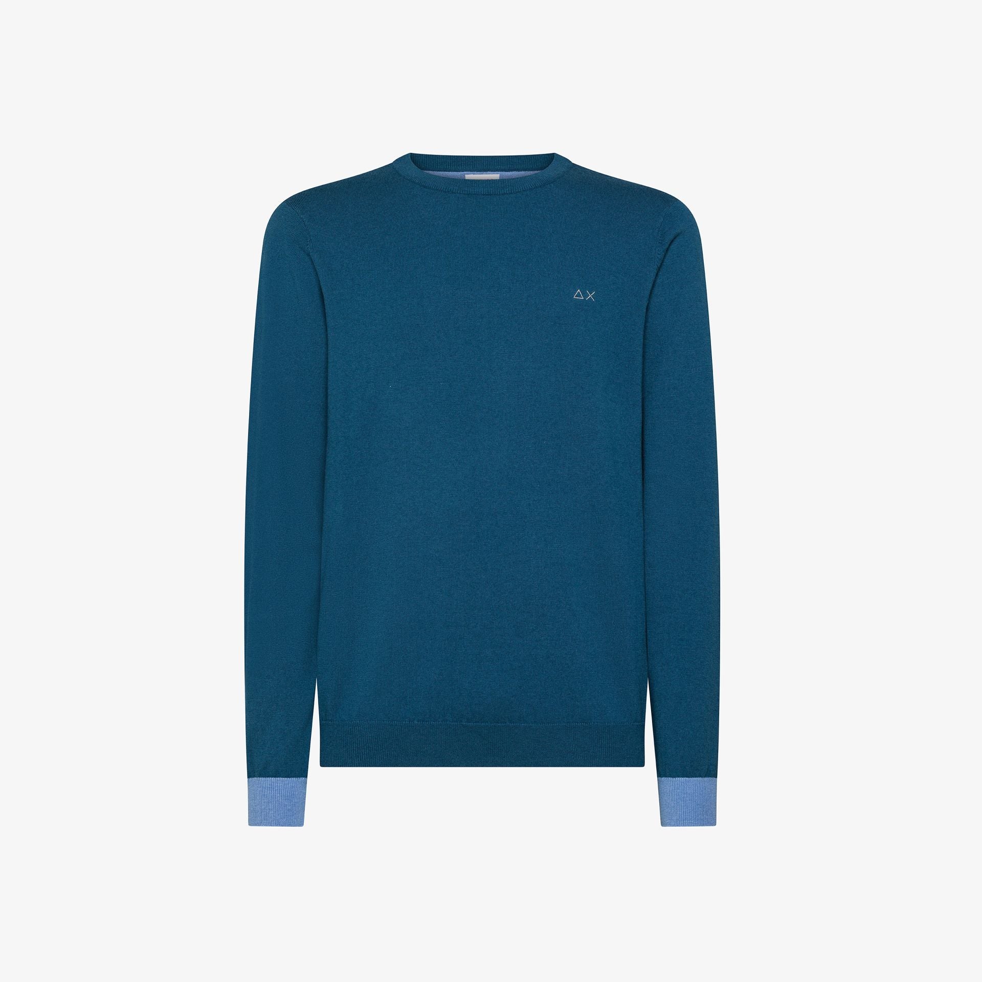 Maglia in lana e cotone con patch  K45143
