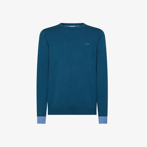 Maglia in lana e cotone con patch  K45143