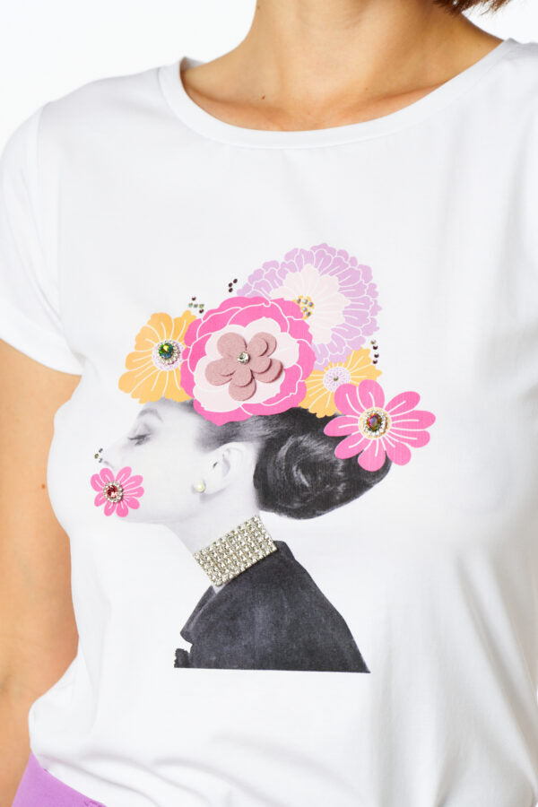 T-shirt cappello fiori