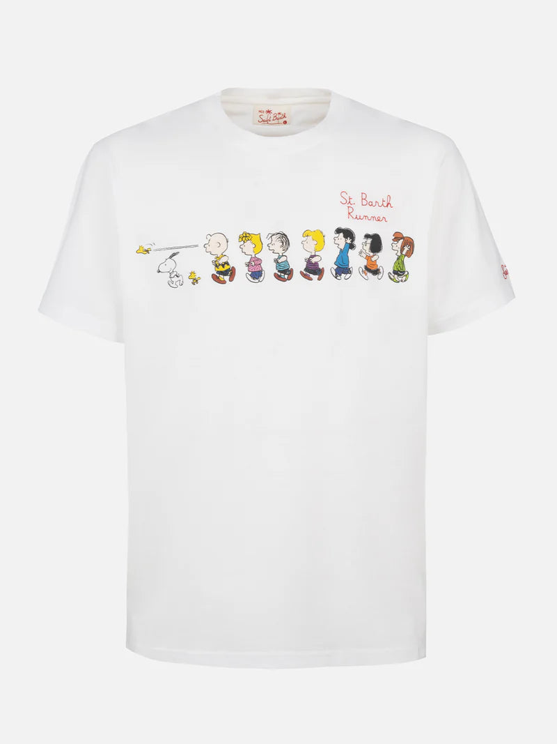 T-shirt da uomo in cotone con stampa piazzata Peanuts group