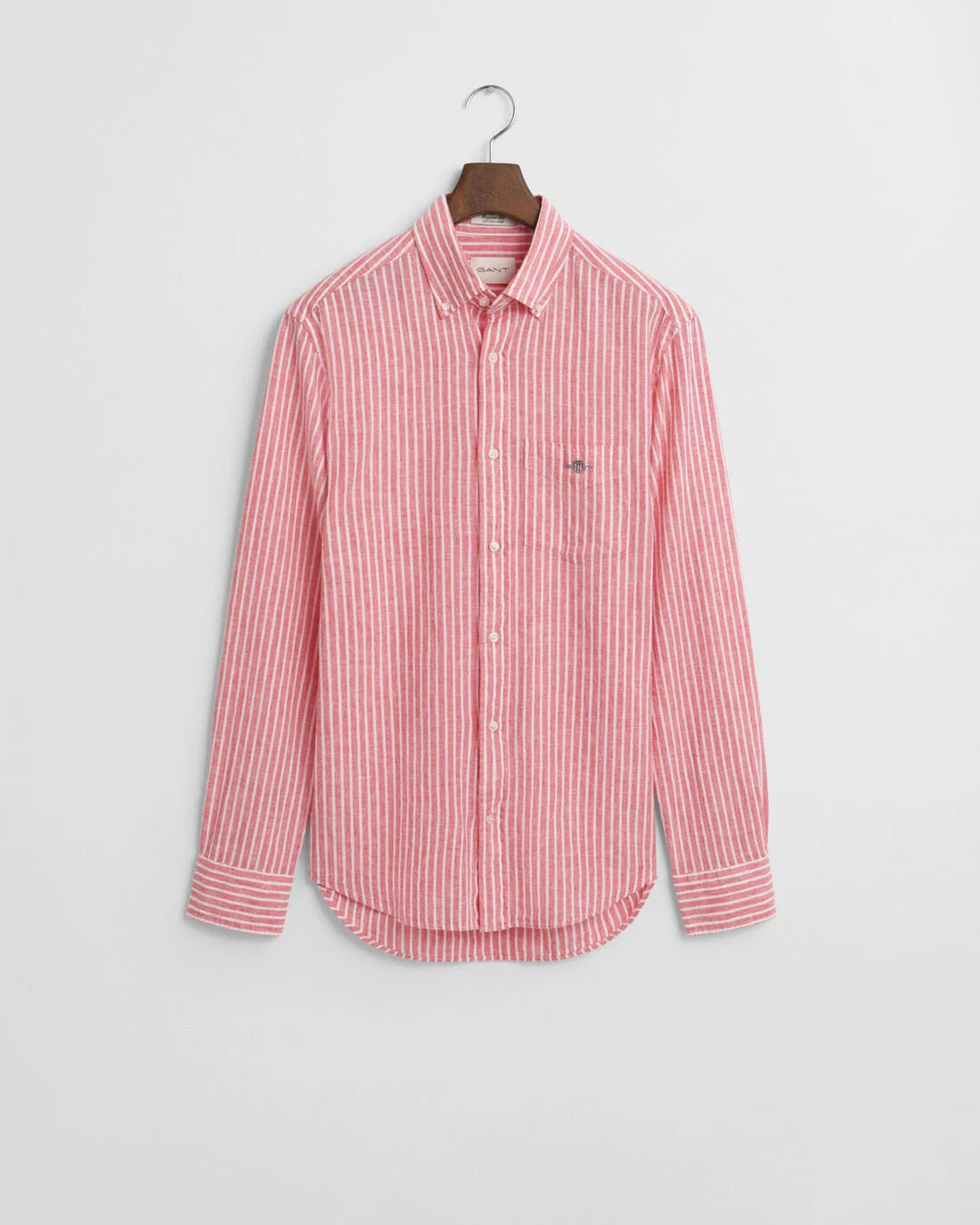 Camicia in misto cotone-lino a righe regular fit