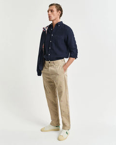 Camicia di lino tinto in capo regular fit