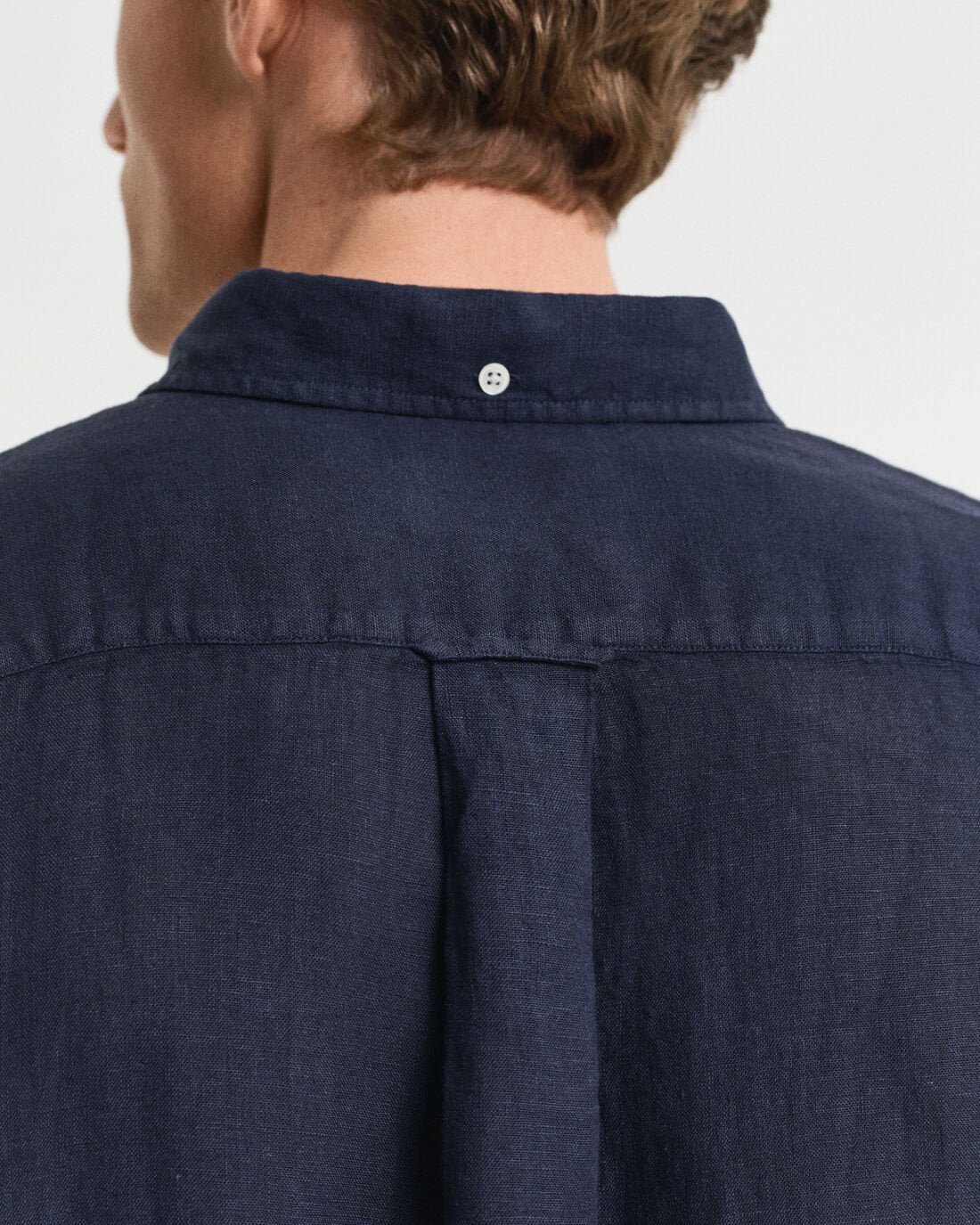 Camicia di lino tinto in capo regular fit