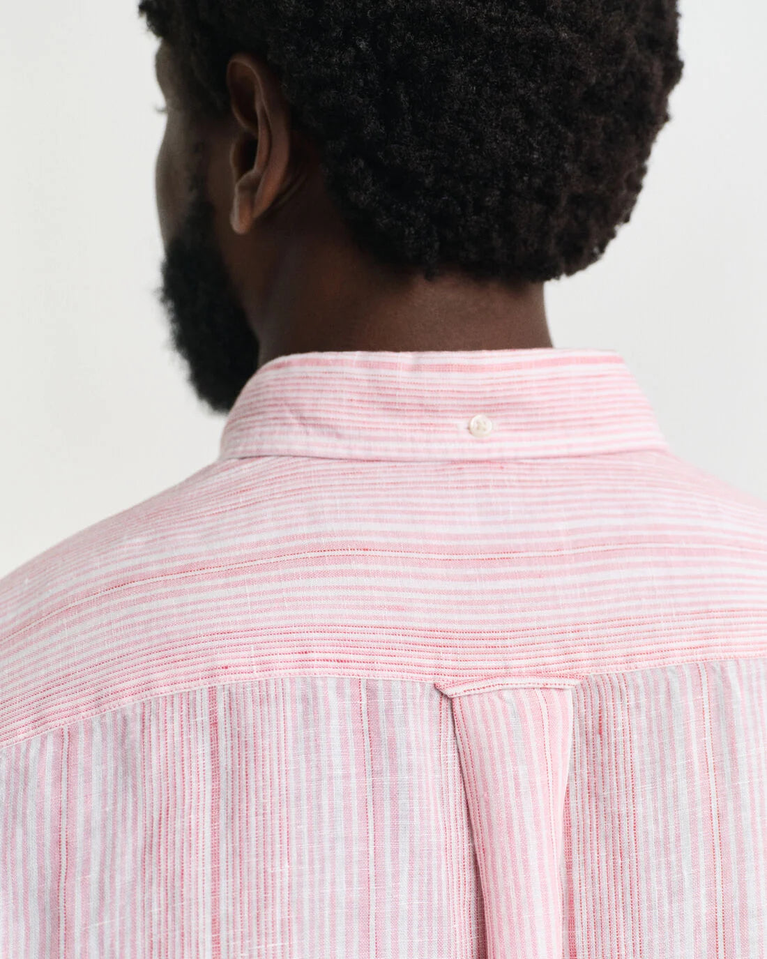 Camicia di lino a righe sottili regular fit