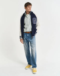 Camicia di lino a righe sottili regular fit