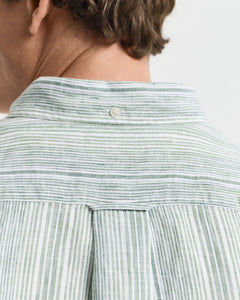 Camicia di lino a righe sottili regular fit