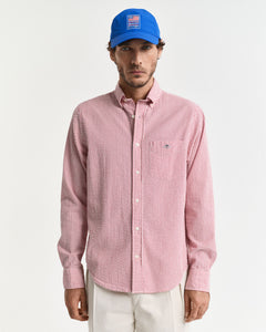 Camicia seersucker a righe regular fit
