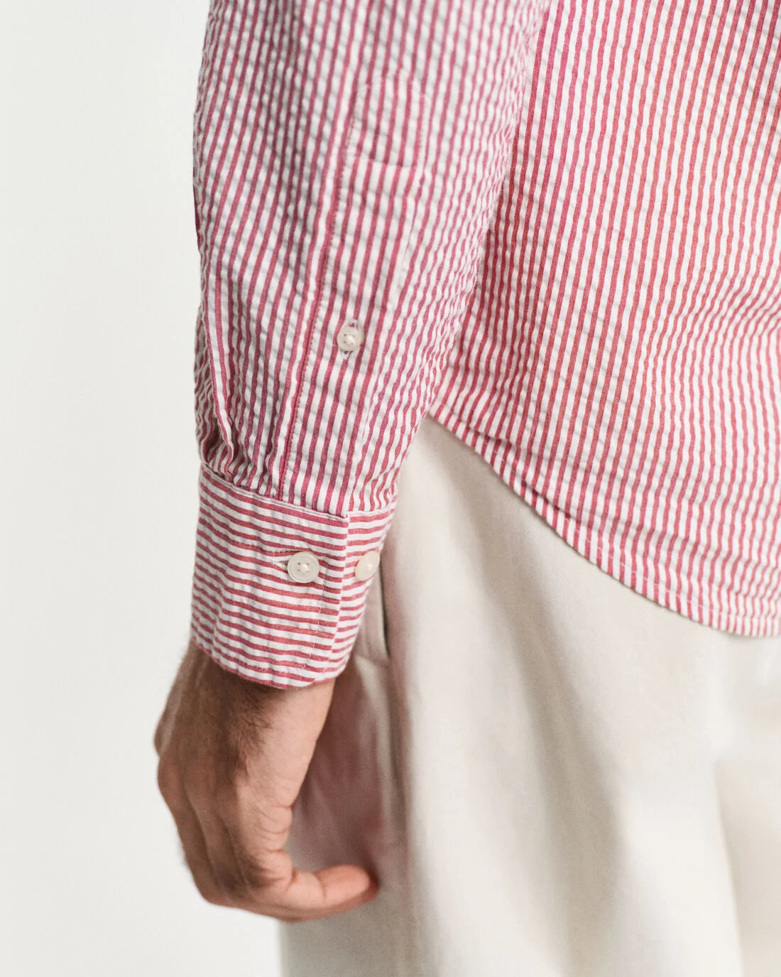 Camicia seersucker a righe regular fit